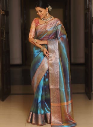 Banarasi Powerloom Shaded Tissue Saree