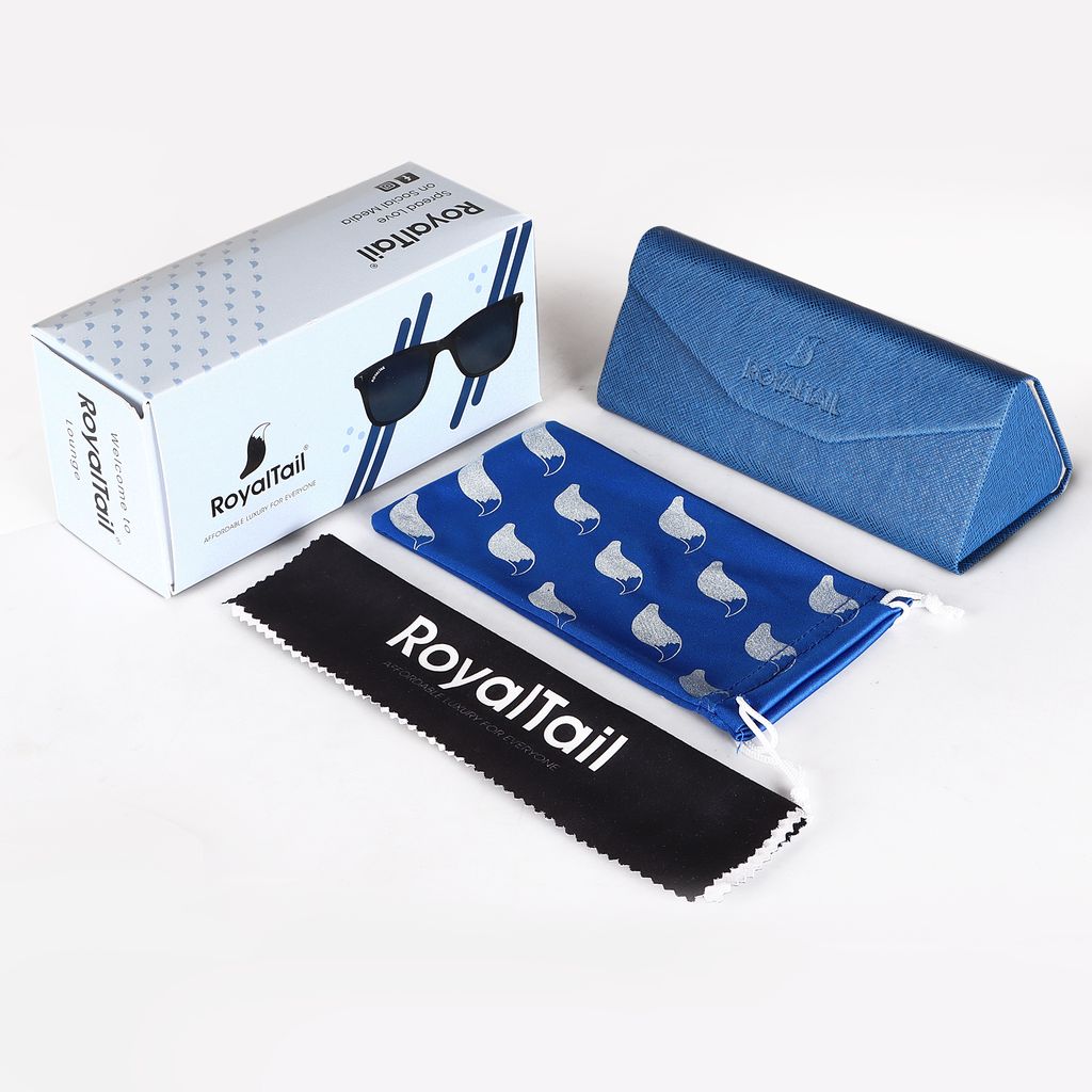 Royaltail Black Classic Glass and Black Frame Aviator Sunglasses for men and Women