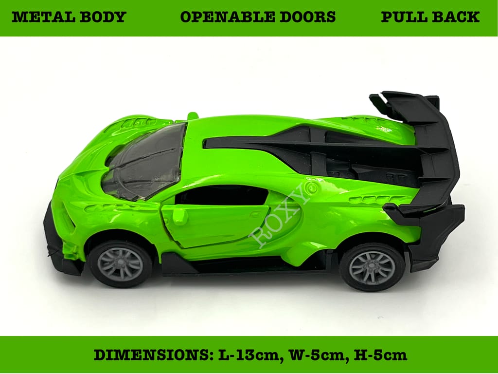 Metal Cars Bugatti Metal Toy Car with Openable Doors, High Speed Car with Pull Back Dual Tone Sports Car for Kids. (Size 1:32)