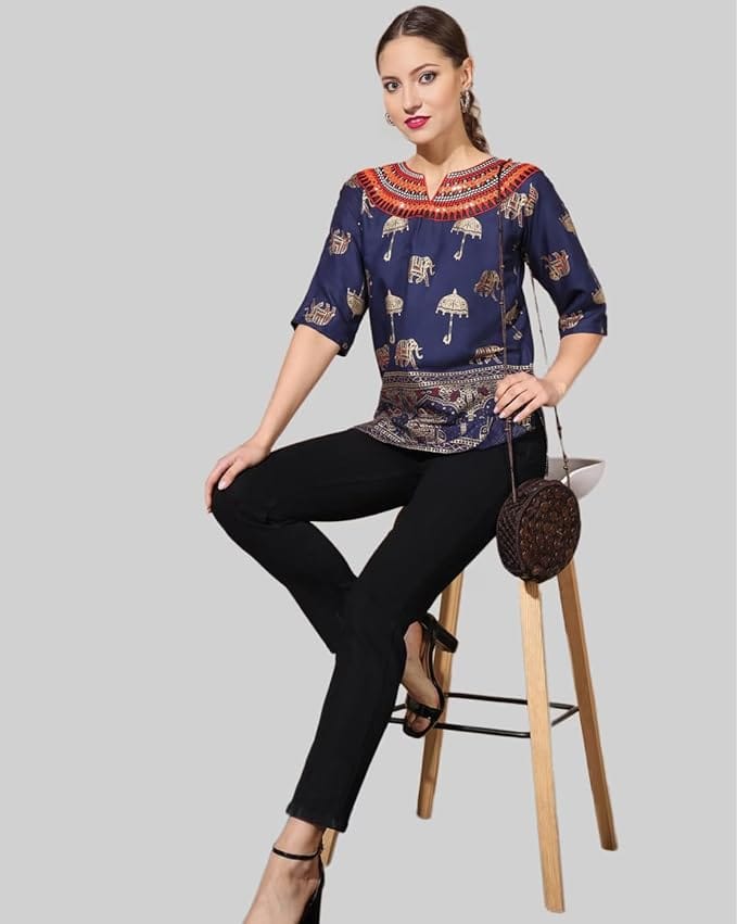 Ukal Summer Fashion Cotton Short Top Tunic Kurti for Women & Girl's