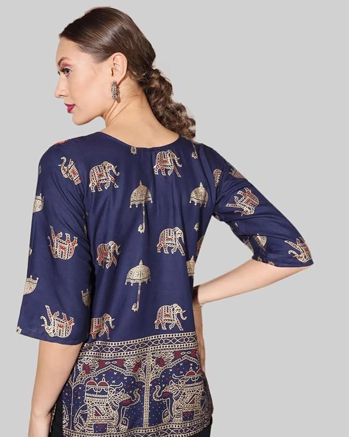 Ukal Summer Fashion Cotton Short Top Tunic Kurti for Women & Girl's