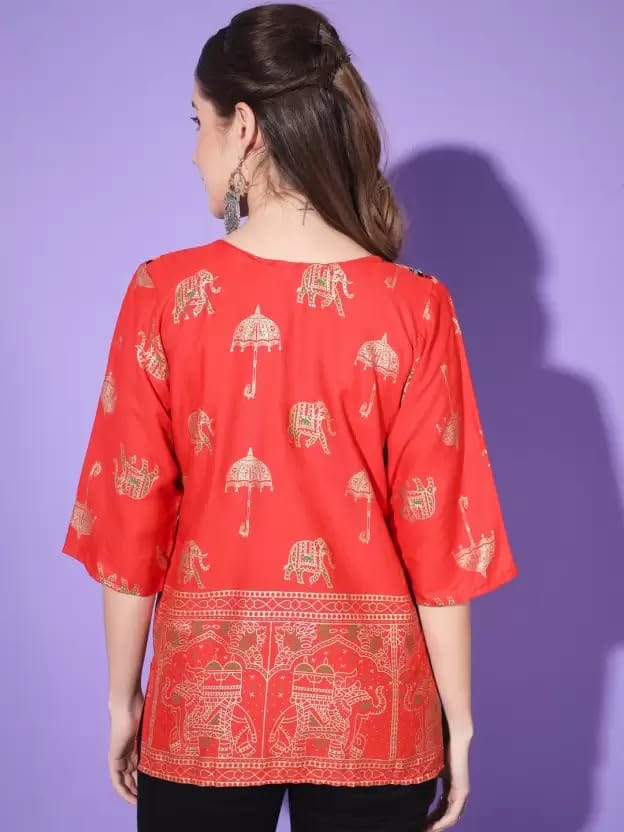 Ukal Summer Fashion Cotton Short Top Tunic Kurti for Women & Girl's