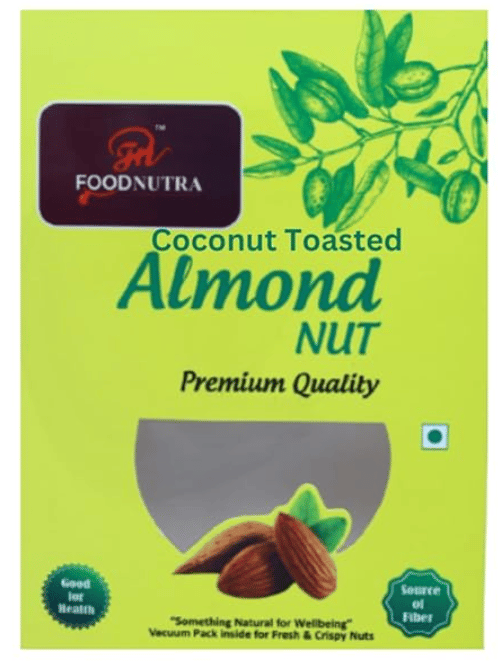 FOODNUTRA Premium Roasted Coconut Toasted Flavoured Almonds Healthy and testy Badam (100g)