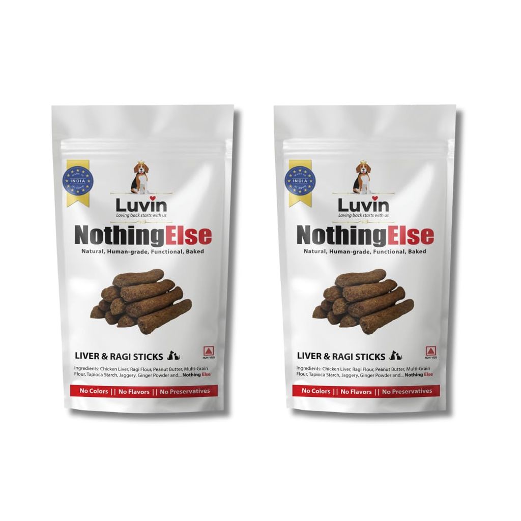 Luvin Nothing Else Chicken Liver & Ragi Sticks for Dogs & Cats -2x150g