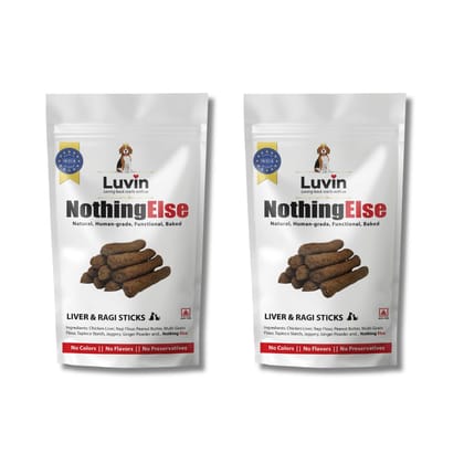 Luvin Nothing Else Chicken Liver & Ragi Sticks for Dogs & Cats -2x150g
