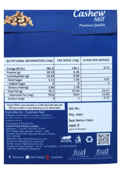 FOODNUTRA Premium Roasted kulfi Flavoured Cashew Healthy and testy Kaju (250g)