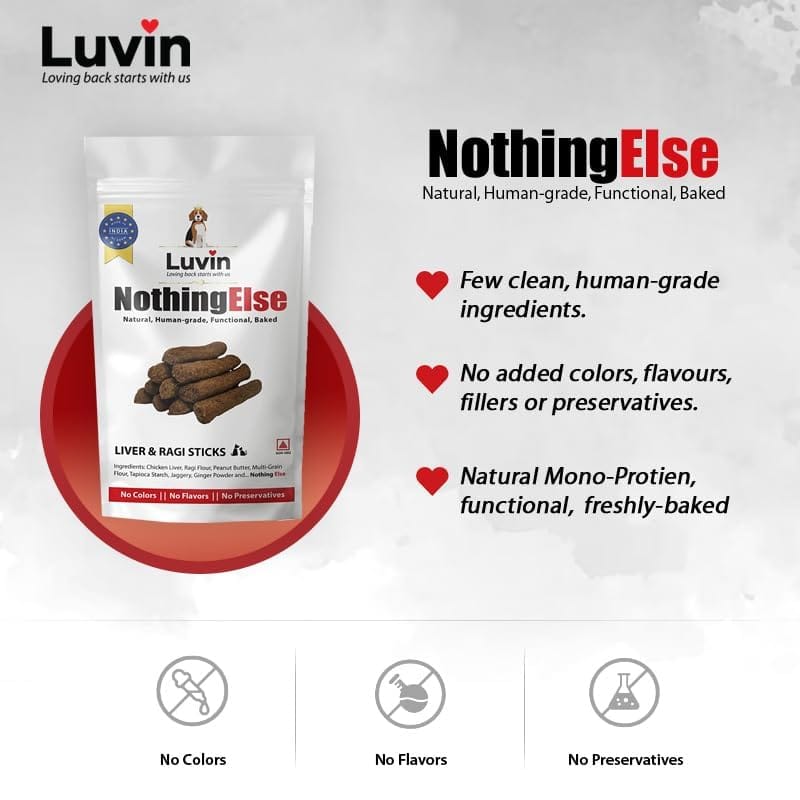 Luvin Nothing Else Chicken Liver & Ragi Sticks for Dogs & Cats -2x150g