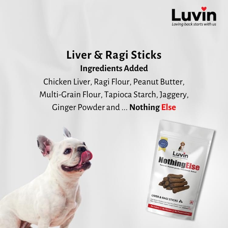 Luvin Nothing Else Chicken Liver & Ragi Sticks for Dogs & Cats -2x150g