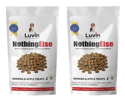 Luvin Nothing Else Banana & Apple Treats for Dogs-2x150g