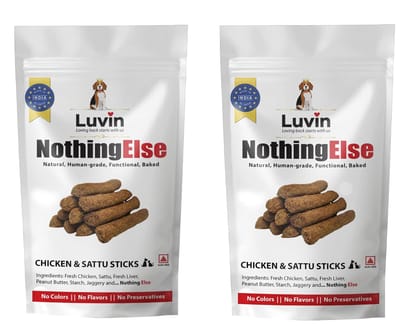 Luvin Nothing Else Chicken & Sattu Sticks for Dogs & Cats-2x150g