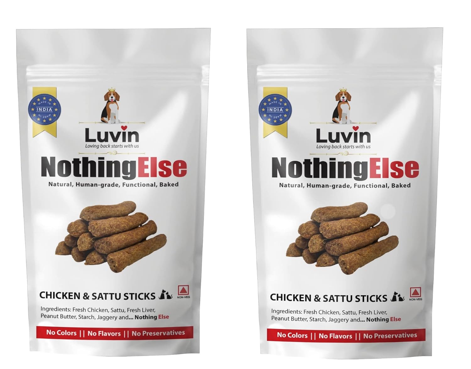 Luvin Nothing Else Chicken & Sattu Sticks for Dogs & Cats-2x150g