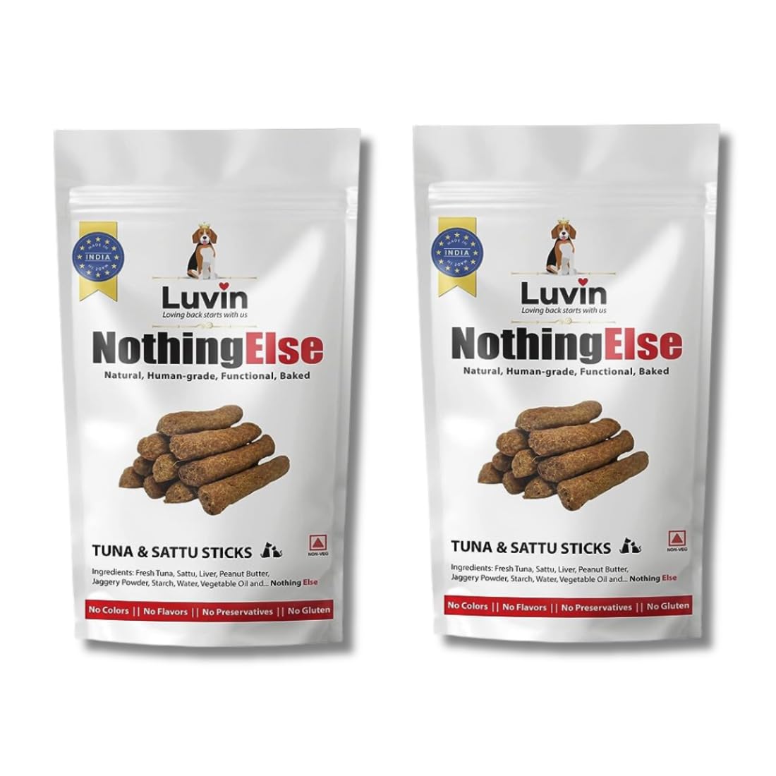 Luvin Nothing Else Tuna & Sattu Sticks for Dogs & Cats-2x150g