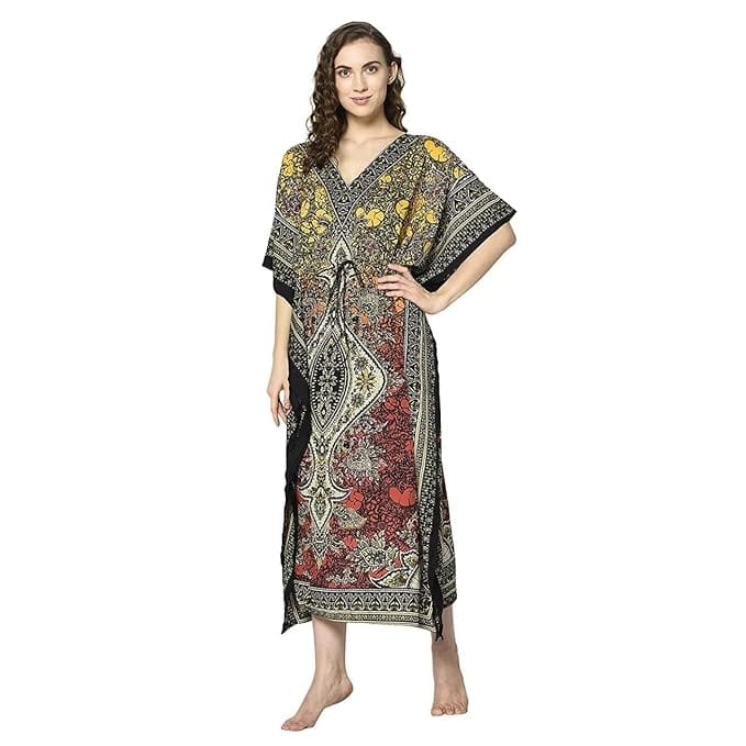 Ukal Women's Long Kaftan Maxi Caftan Gown Top Night Kaftan