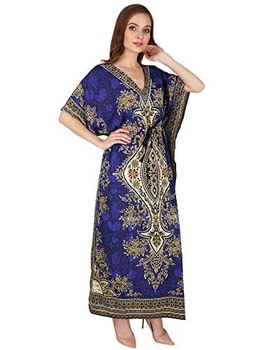 Ukal Women's Polyester Paisley Maxi Kaftan