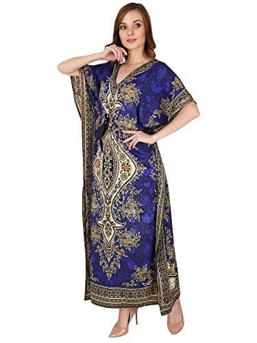 Ukal Women's Polyester Paisley Maxi Kaftan