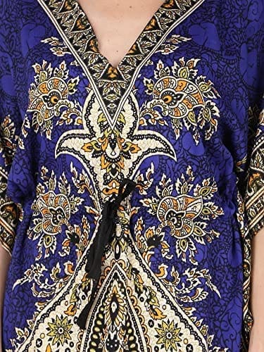Ukal Women's Polyester Paisley Maxi Kaftan