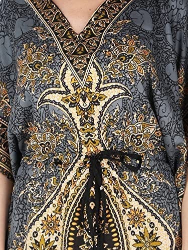 Ukal Women's Polyester Paisley Maxi Kaftan