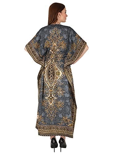 Ukal Women's Polyester Paisley Maxi Kaftan