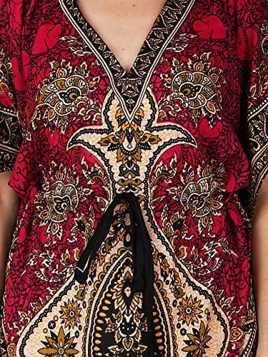 Ukal Women's Polyester Paisley Maxi Kaftan