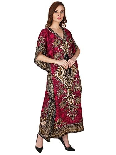 Ukal Women's Polyester Paisley Maxi Kaftan