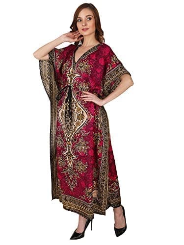 Ukal Women's Polyester Paisley Maxi Kaftan