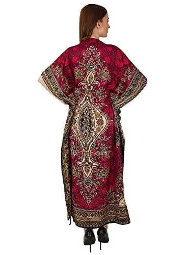 Ukal Women's Polyester Paisley Maxi Kaftan