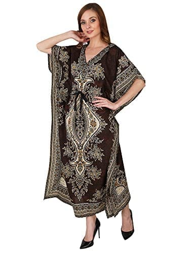 Ukal Women's Polyester Paisley Maxi Kaftan
