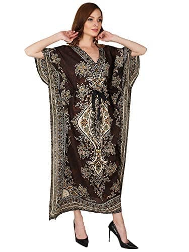 Ukal Women's Polyester Paisley Maxi Kaftan