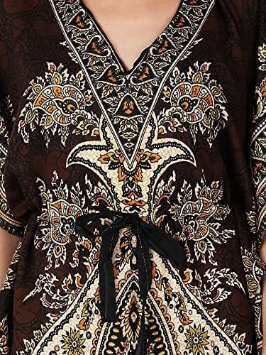 Ukal Women's Polyester Paisley Maxi Kaftan