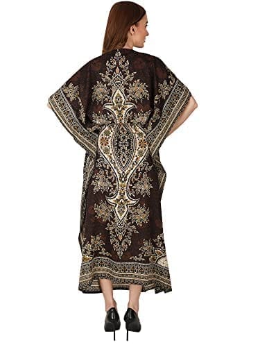 Ukal Women's Polyester Paisley Maxi Kaftan