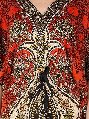 Ukal Women's Polyester Paisley Maxi Kaftan
