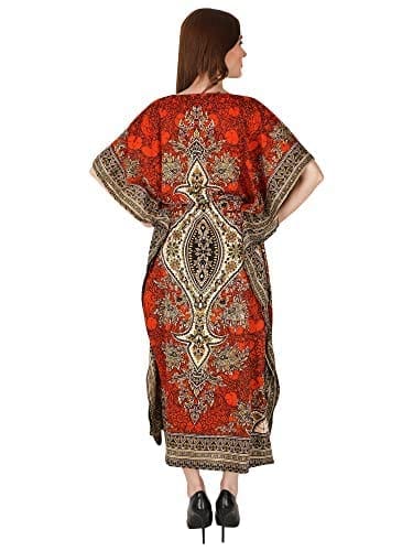 Ukal Women's Polyester Paisley Maxi Kaftan