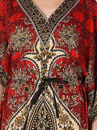 Ukal Women's Polyester Paisley Maxi Kaftan