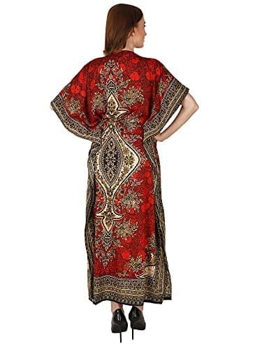 Ukal Women's Polyester Paisley Maxi Kaftan