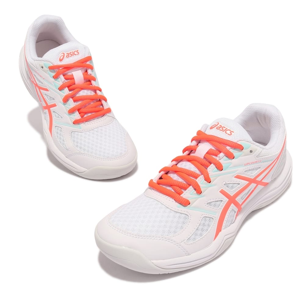 Asics Women's Upcourt 4 White Indoor Court Shoes