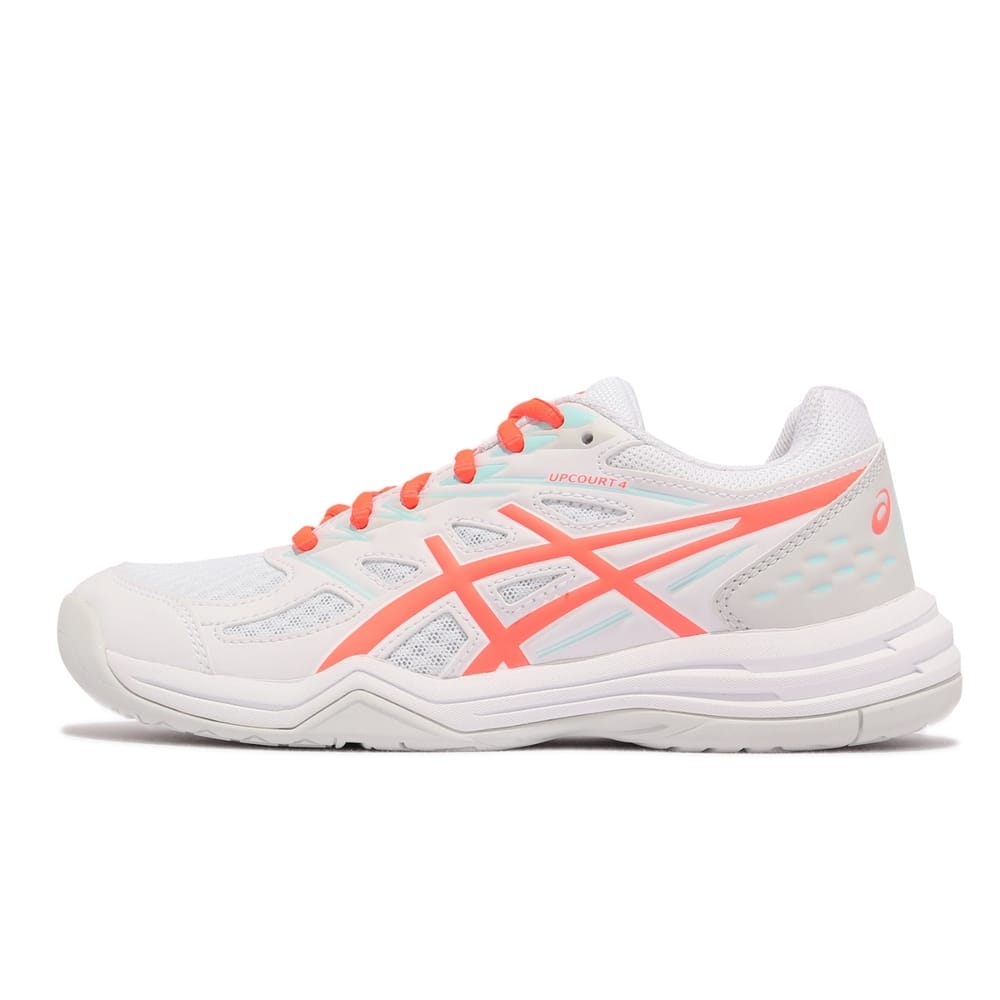 Asics Women's Upcourt 4 White Indoor Court Shoes