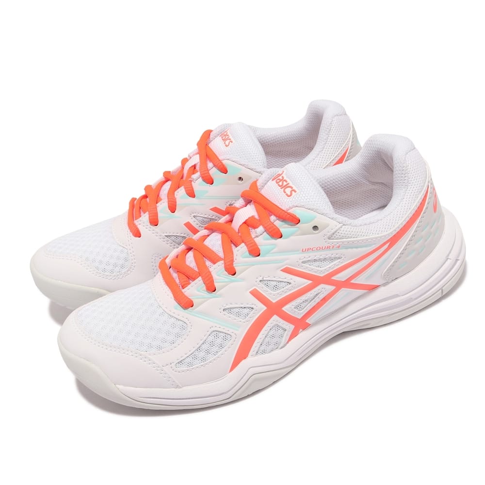 Asics Women's Upcourt 4 White Indoor Court Shoes
