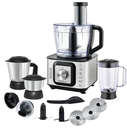 Inalsa INOX Food Processor with Blender Jar Grade SS Dry Grinding,Chutney Jar, Accessories,Centrifugal & Citrus Juicer Inalsa INOX Food Processor with Blender Jar Grade SS Dry Grinding,Chutney Jar, Accessories,Centrifugal & Citrus Juicer