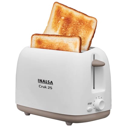 Inalsa 2 Slice Auto Pop-Up Toaster, A Smart Bread Toaster For Home, 750 Watt Auto Shut-Off Electric Toaster, 6-Level Of Bread Browning Control, Crispy Toast In Minutes (White) -Cruk 2S - 750 Watts Inalsa 2 Slice Auto Pop-Up Toaster, A Smart Bread Toaster For Home, 750 Watt Auto Shut-Off Electric Toaster, 6-Level Of Bread Browning Control, Crispy Toast In Minutes (White) -Cruk 2S - 750 Watts