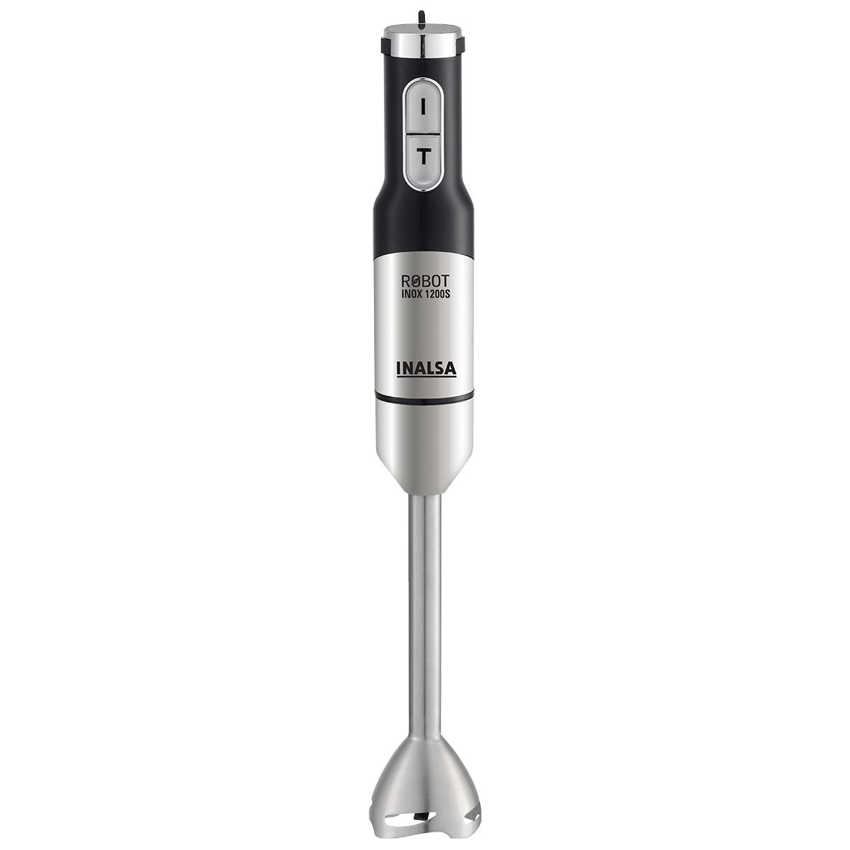 INALSA Hand Blender Robot Inox 1200 S|1200W with Heavy Duty 100% Copper Motor|Variable 20 Speed And Turbo Function|Low Noise|ANTI-SPLASH TECHNOLOGY|2 Yr Warranty|For Smoothie,Puree & Baby Food