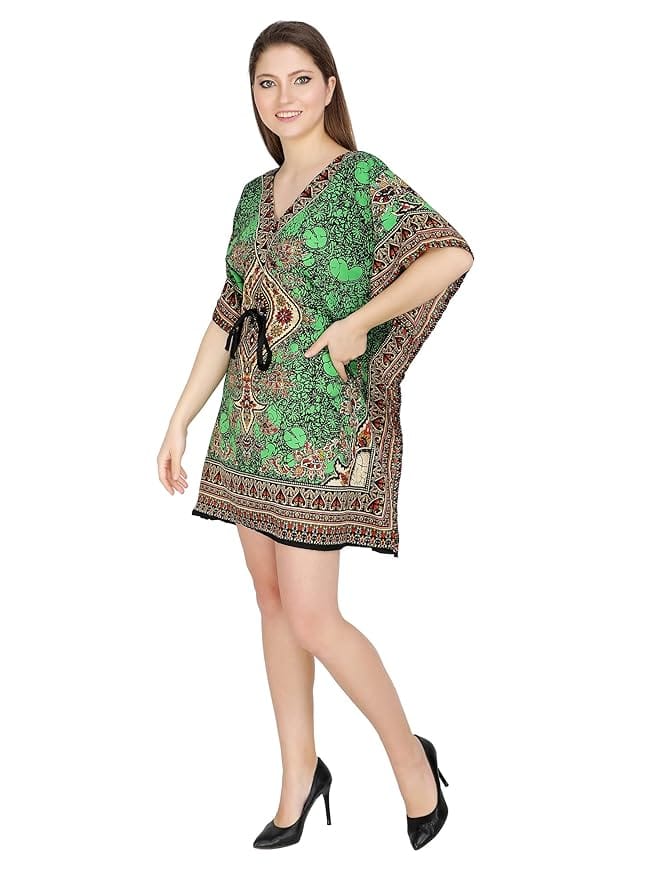 Ukal Women Fashion Short Kaftan Paisley Prined Tunic Tank Top Night Kaftan