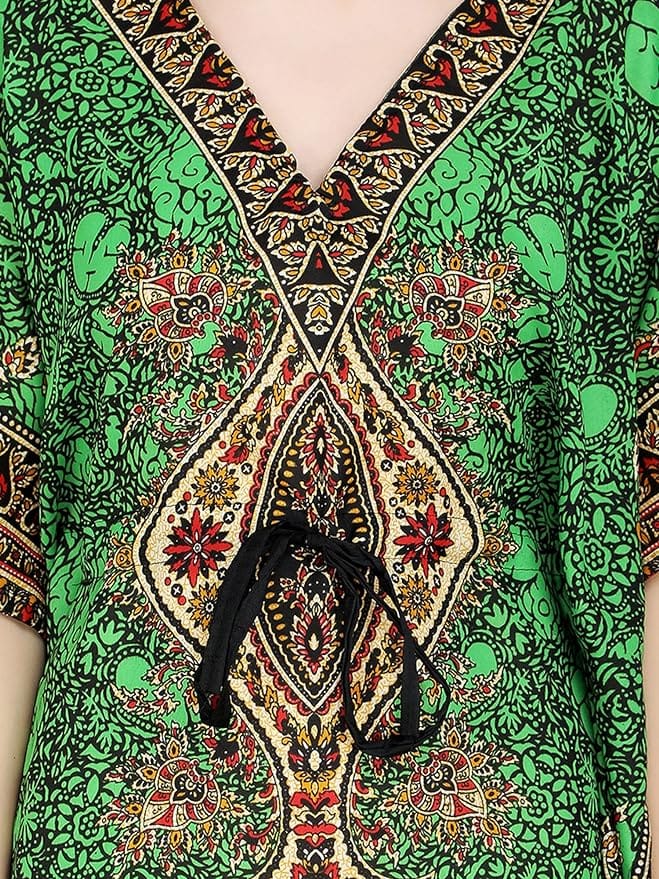 Ukal Women Fashion Short Kaftan Paisley Prined Tunic Tank Top Night Kaftan