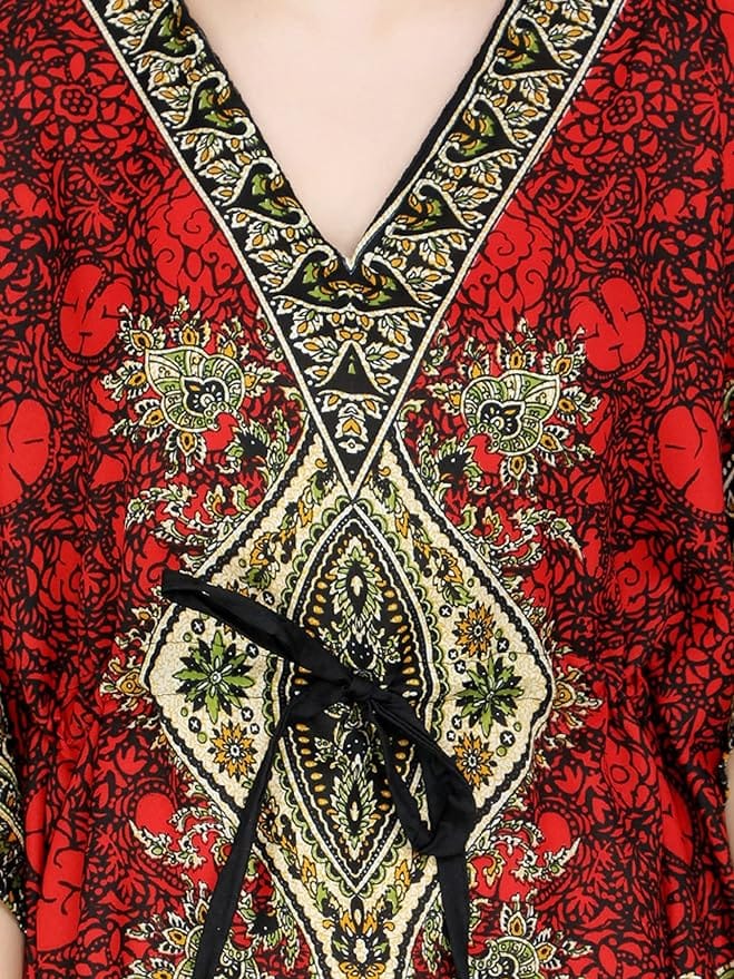 Ukal Women Fashion Short Kaftan Paisley Prined Tunic Tank Top Night Kaftan