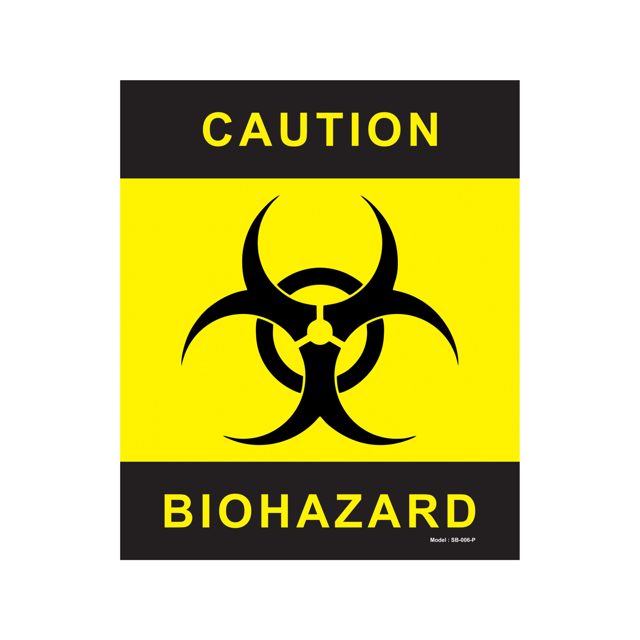 Biohazard Caution Sticker with Black and Yellow Symbol - High-Visibility Safety Labels - Horizontal (Pack of 5, A4, A3)  - Waterproof