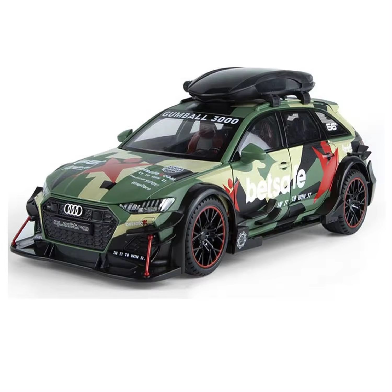 KTRS ENTERPRISE 1:24 Aude RS6 modified alloy sports car model simulation car toy callback sound light metal collectible car model