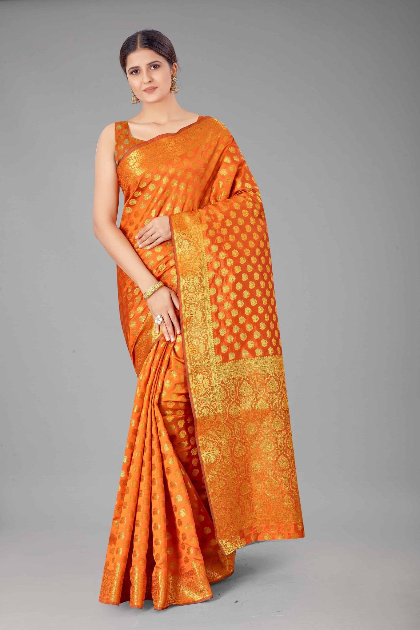 Women's Banarasi Silk Golden Zari Touch Woven Yellow Saree