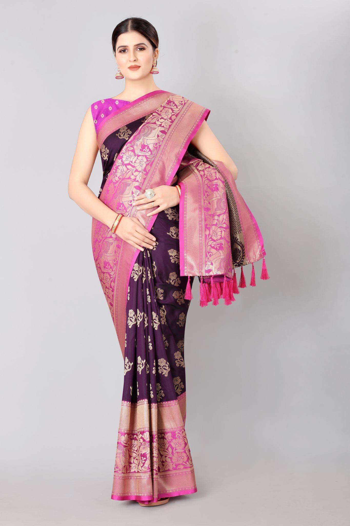 Designer Heavy Border Weaving Work With Rich Pallu and Jalar