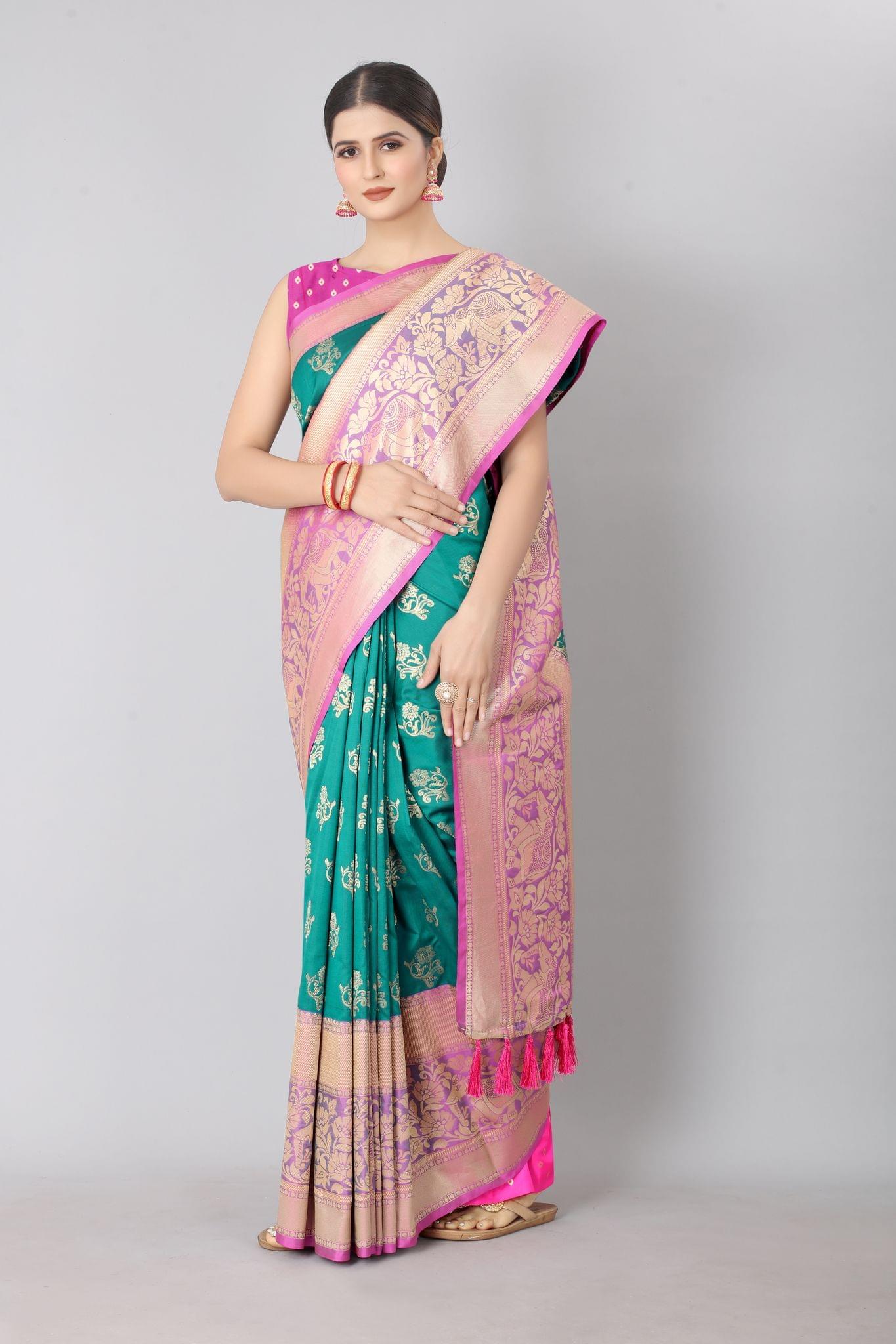 Designer Heavy Border Weaving Work With Rich Pallu and Jalar