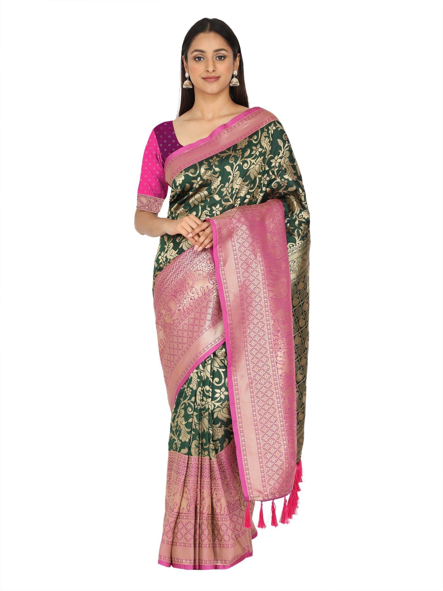 Designer heavy Weaving Work Banrasi Silk Saree
