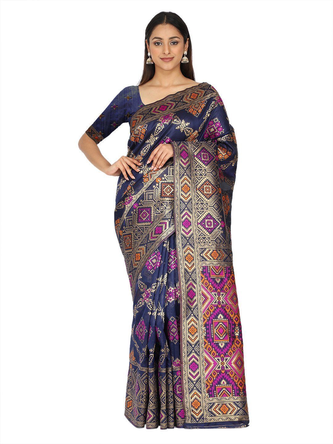 Women's Patola Woven Design Art Silk Saree